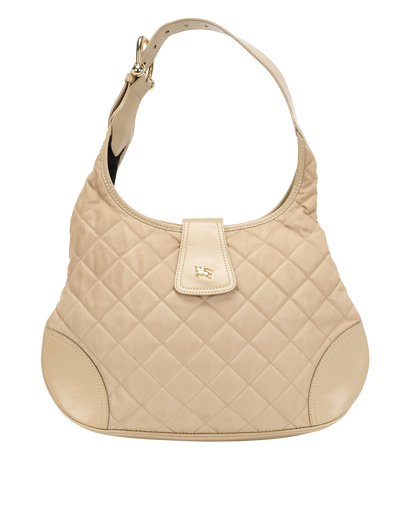 Brooke Quilted Hobo, &pound;210, Handbags, Beige, Fabric/Leather, Front view